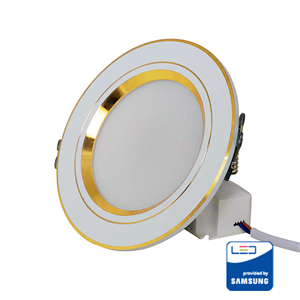 Đèn LED Âm Trần Rạng Đông 9W Viền Vàng  D AT10L 110/9W